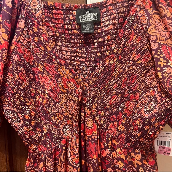 Angie Women's Floral Ruffle Balloon Sleeve Mini Dress - Picture 5 of 7